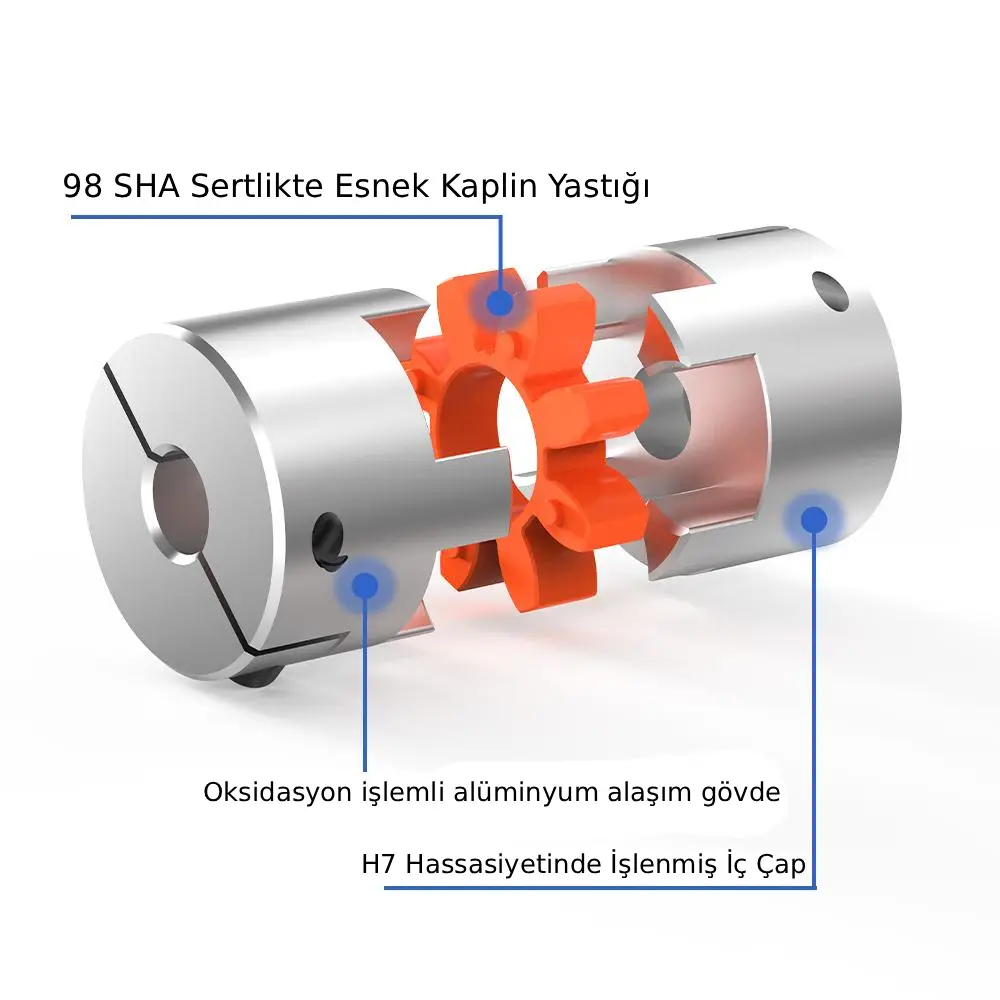 GTRIC Alüminyum Örümcek Tip Esnek Kaplin - D25L35