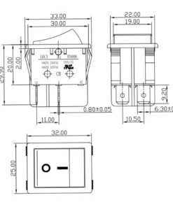 Alternative view of 16A 250V Kırmızı Işıklı On - Off Anahtar / On Off Açma Kapama Butonu RS606