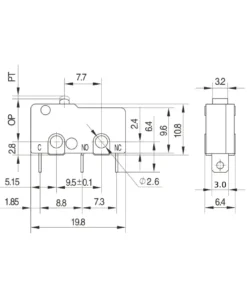 Alternative view of NS-5 Mikro Switch Anahtar 5A 250V AC C NO NC Limit Switch