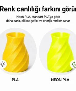 Yake Neon Sarı PLA Filament - 1.75 mm, 1 KG - Görsel 3