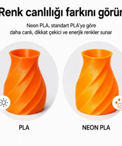 Yake Neon Turuncu PLA Filament - 1.75 mm, 1 KG - Görsel 3